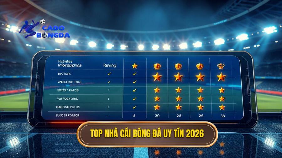 Bảng so sánh top nhà cái cá cược bóng đá uy tín 2026 tiêu biểu